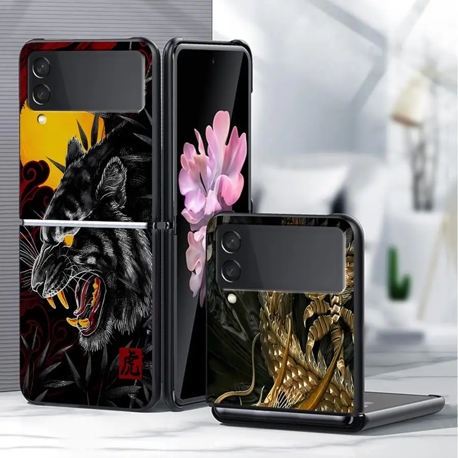 Tiger Drachen Handyhülle für Samsung Galaxy ZFlip6 Z Flip 7 6 5 4 3 ZFlip3 ZFlip7 FE ZFlip5 ZFlip4