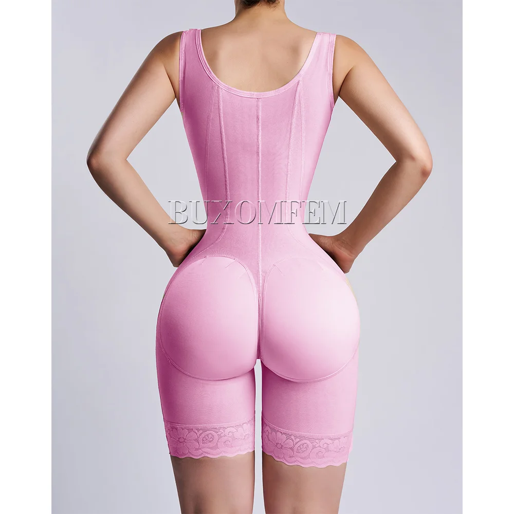 Fajas Colombianas High Waist Trainer Body Shapewear Slimming Women\'s Open Chest Girdles Post Surgery Elastic Abdomen Bodysuits