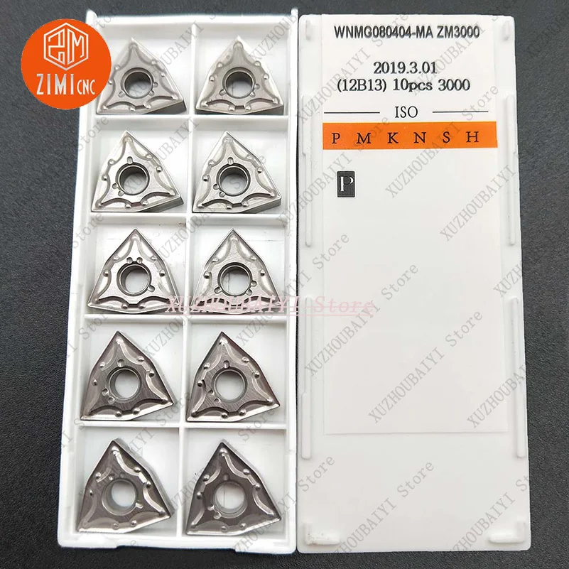 10PCS WNMG080404-MA Sisipan Karbida pisau keramik logam paduan keras alat alat mesin pisau hemat biaya alat pemotong bubut CNC