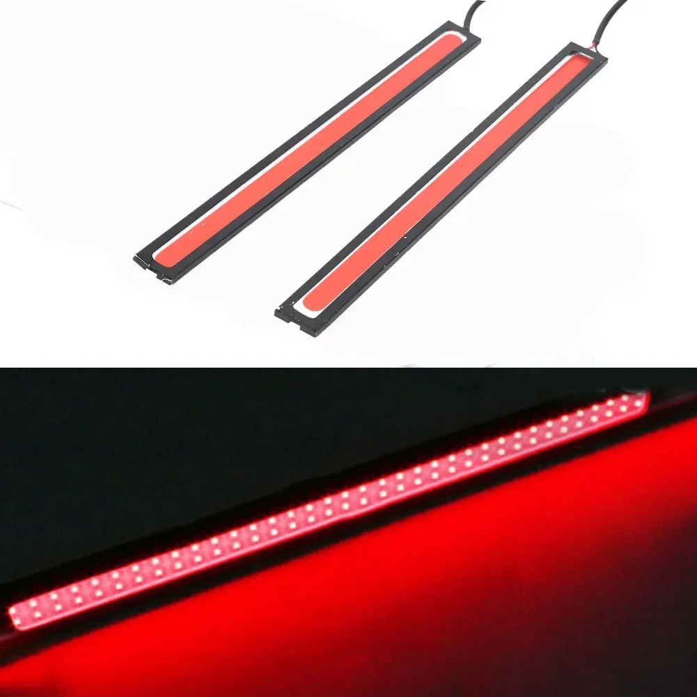 2  PCS Car Led Light Strip Drl Daytime Running 17cm COB LED Light Strip RED Waterproof Car 12V DRL Fog Light Driving Lamp