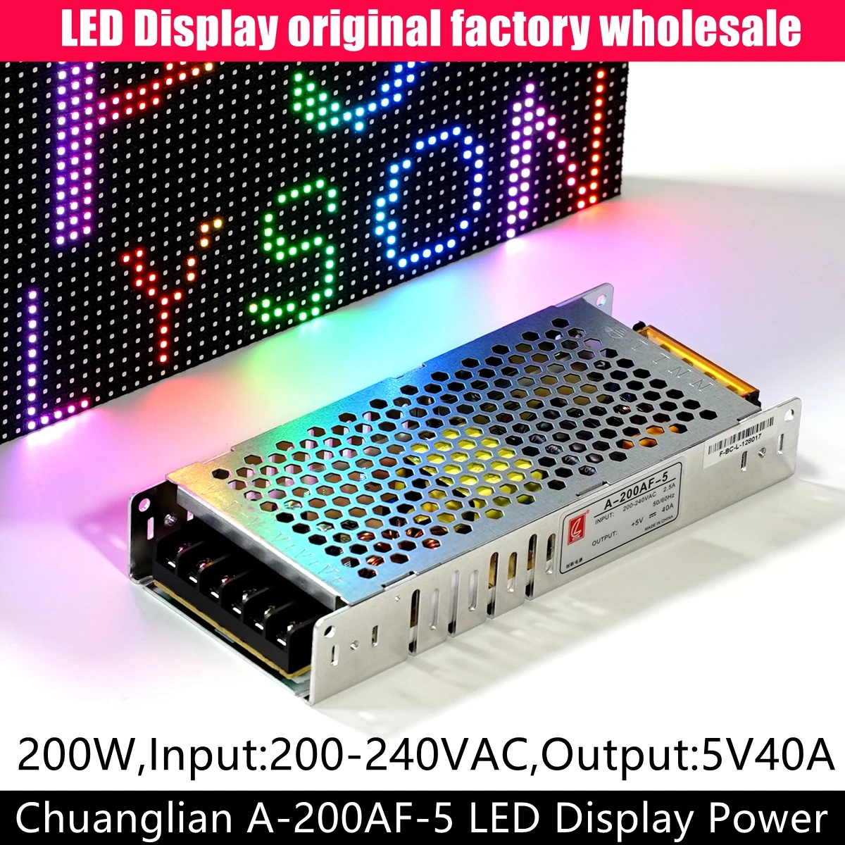 

Chuanglian A-200AF-5 5V40A 200W Power Supply Use For Large Advertising LED Display Screen 3cm Thickness