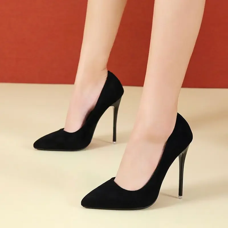 2024 Fashion High Heels 35-45 Plus Size Women Shoes 12cm Thin Stiletto Banquet Wedding Shoes Sexy Pointed Toe Ladies Party Shoes