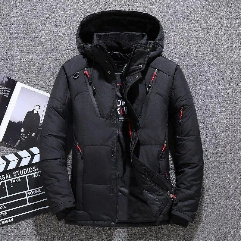 Winter Men's Fashion Trend Leisure New Multi-Function Padded Thickened Coat Zipper Lapel Hooded Outdoor Camping Jacket