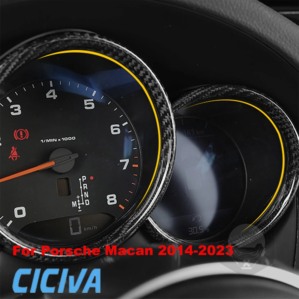 For Porsche Macan 14 15 16 2017 2018 2019 2020 718 982 2016 2017 2018 2019 2020 2021 2022 2023 Dry Carbon Fiber Speedometer Trim