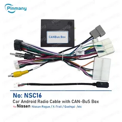 Install Aftermarket Auto Stereo Radio Cable Power Wire Harness Audio Connector CAN Bus Adapter for Nissan Rogue X-Trail Qashqai