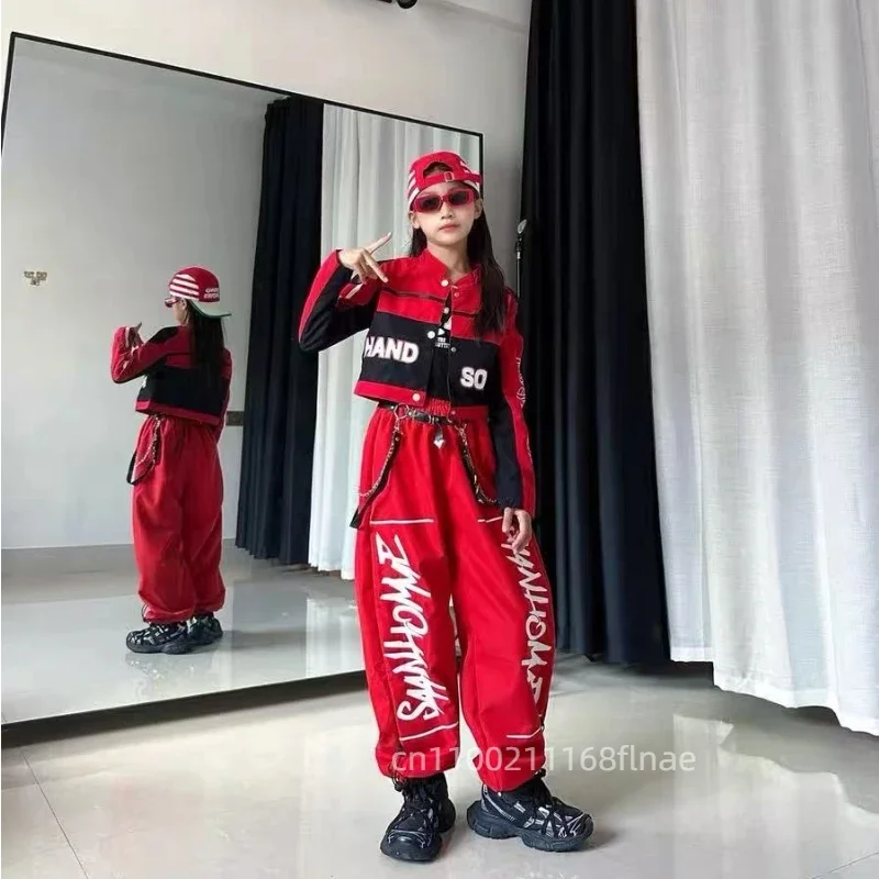 Jazz-Hip-Hop-Tanzset für Mädchen, Streetdance-Kostüm für Kinder, Performance-Outfit für Model-Runway-Bühnenshows – Detail 6