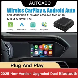 Wireless Carplay and Android Auto for Mercedes Benz A B C E CLA GLA GLK ML NTG4.5 with Baker Module Navigation Airplay, Plug and