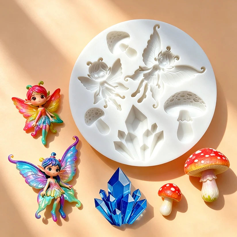 Mushroom Fairy Forest Castle Silicone Sugarcraft Mold Cupcake Baking Mould Fondant Cake Decorating Tools - view 3
