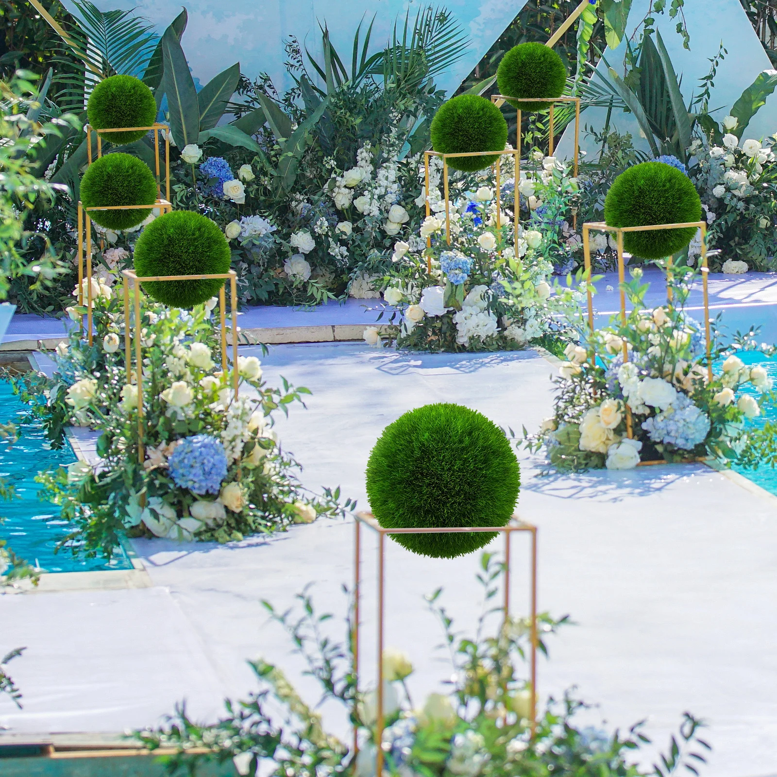 

6pcs Decorative Grass Ball Rack Sturdy Flower Arrangement Frame For Wedding Party Garden Supply Artificial Plant Holder Milano