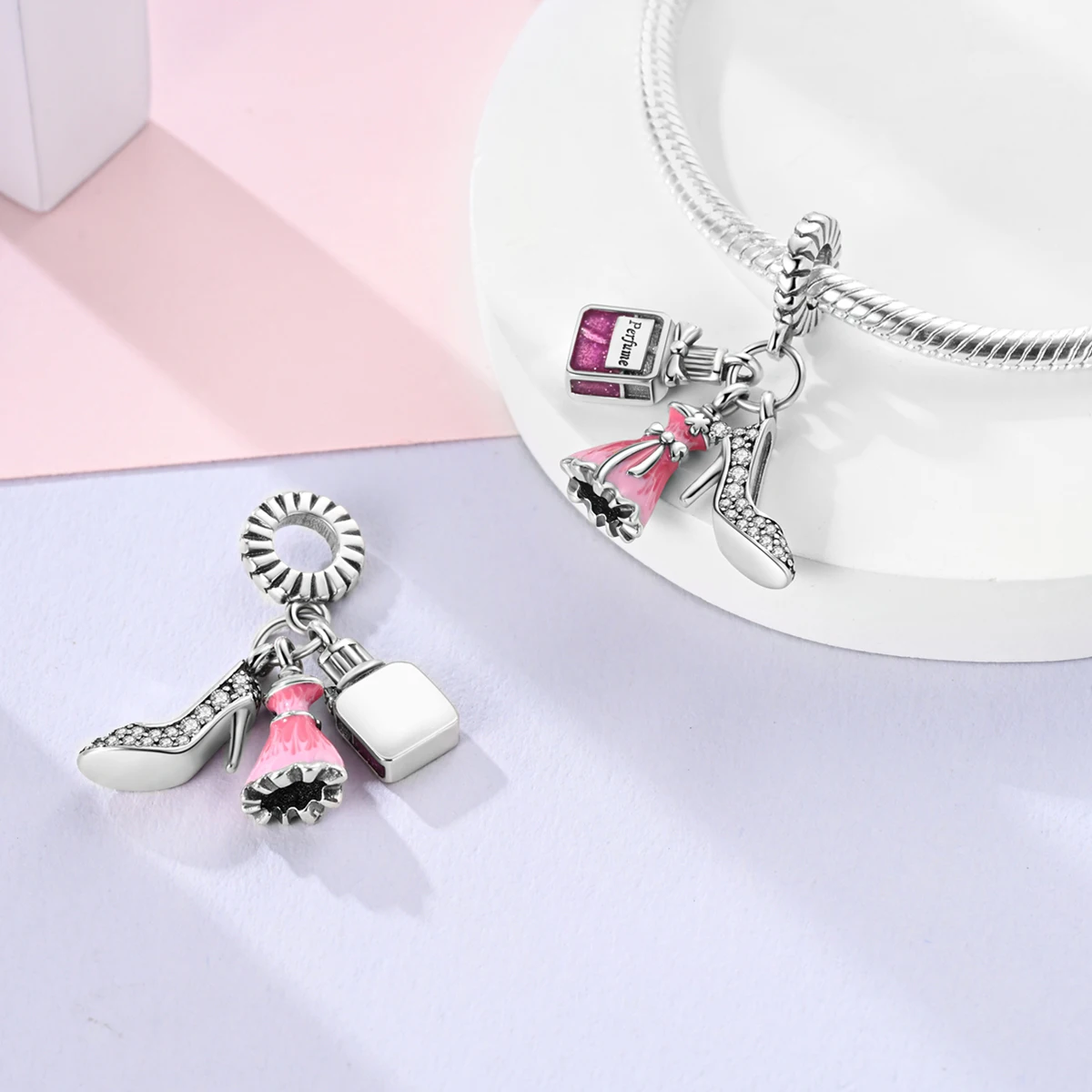 Silver 925 Charms Beads Princess Skirt Pumpkin Carriage Fairy Tale Fit Bracelet Pendant DIY For Woman Jewelry image 3