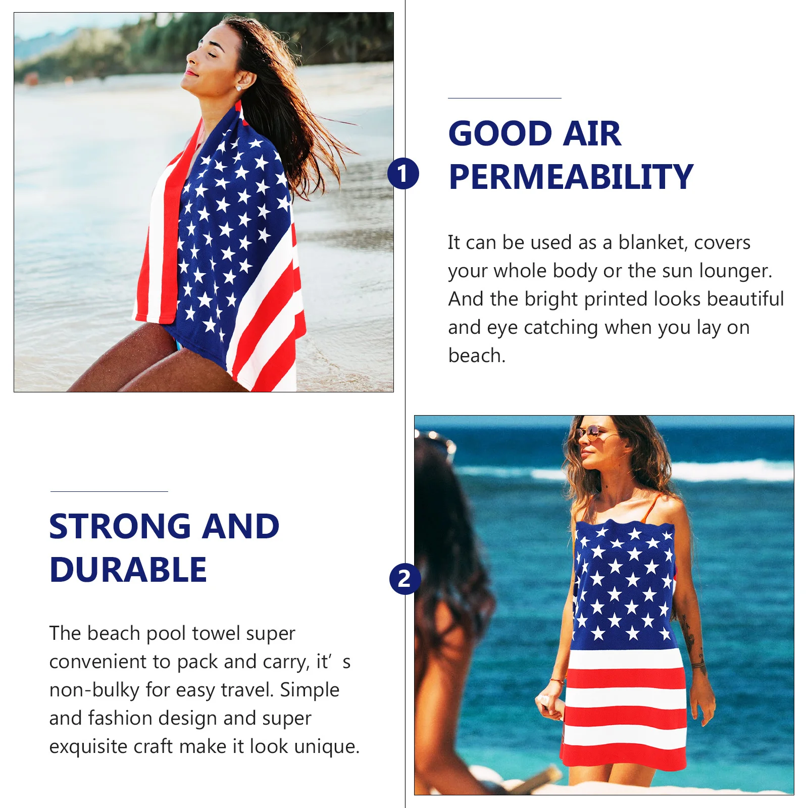 

Quick Drying Beach Large Size Super Absorbent Lightweight Sand Free Bathing Towel For Pool Outdoor Travel Yoga Portable