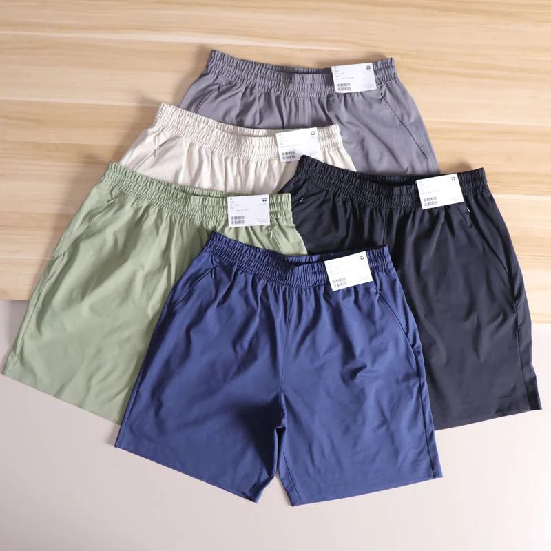 

Qui Dry High Elastici Summer Sport orts Breathable Tight Waist ket Zipper Pure Color Cool Feeling Urban Faion Men'...