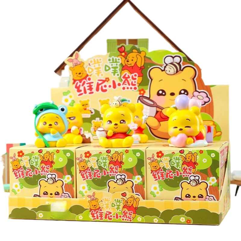 

Disney, пух, сюрприз, драгоценный медведь Honeypot, мультяшное милое настольное украшение, кукла, таинственная коробка, детский подарок, Kawaii