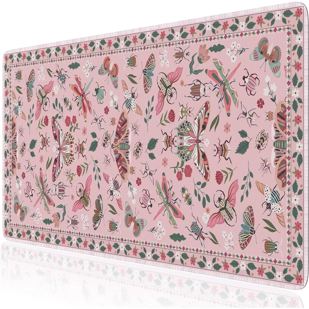 The pink mouse pad with rubber anti-slip and washable quality is a high-quality computer game accessory suitable for gamers