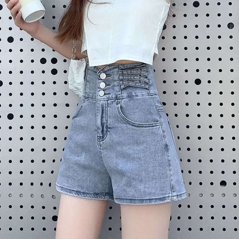 

Baggy Women's Denim Shorts Wide Summer Female Short Jeans Pants Loose Classic Cheap Flowy Korean Style Outfits Aesthetic Casual