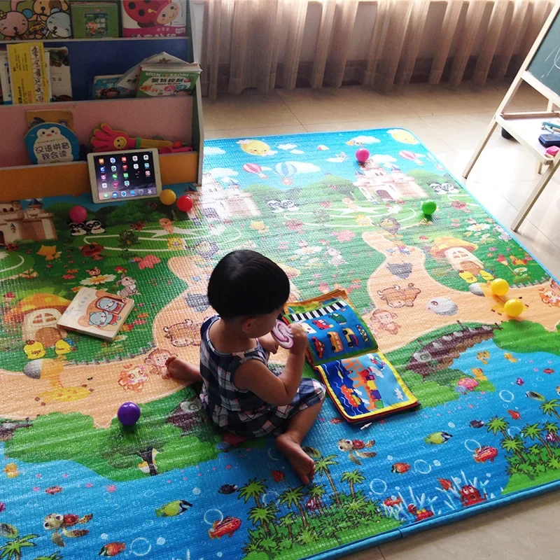 0.5cm Thick Double-Side Cartoon Baby Game Play Mat 200x180cm Newborn Crawling Pad Foam Carpets Kids Puzzle Educational Toy