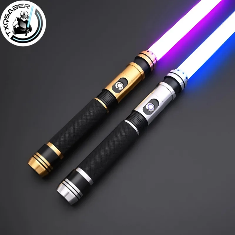

TXQSABER Smooth Swing RGB Lightsaber Metal Handle Heavy Dueling 12 Color Changing 16 sets Soundfonts Cosplay FOC Laser Sword Toy