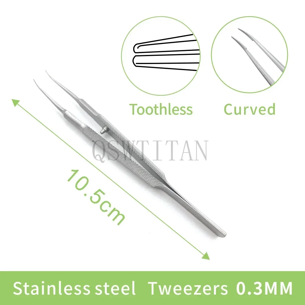 10.5CM Ophthalmic Microsurgical Forceps Tweezers Stainless Steel Surgical Tool Titanium