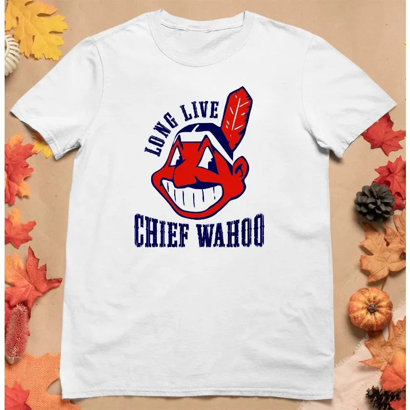Camiseta exclusiva de los Cleveland Indians de verano, nueva, con diseño del jefe Huau, para mujer y hombre, de algodón puro, transpirable, de manga corta