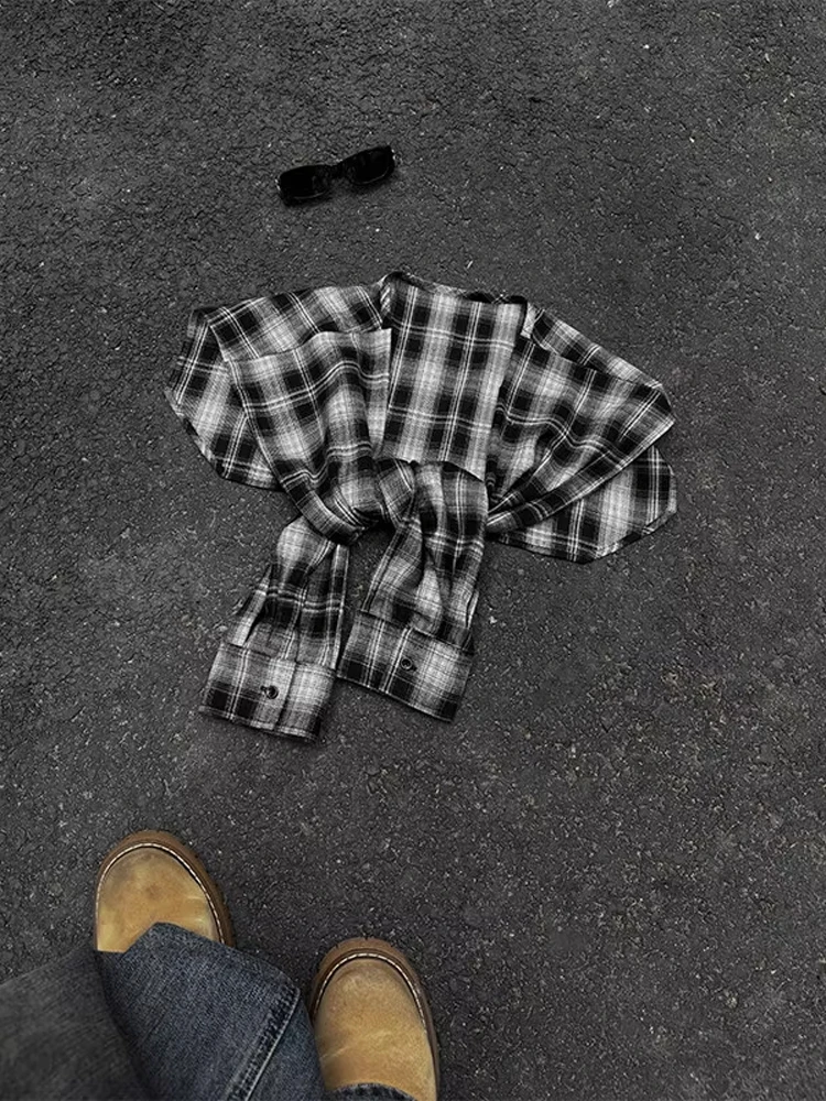 

Couple's Plaid irt Men's Loose Fit Long Sve Summer Casual Faion oulder Pad Cleanfit Boys' irt Layering Sle