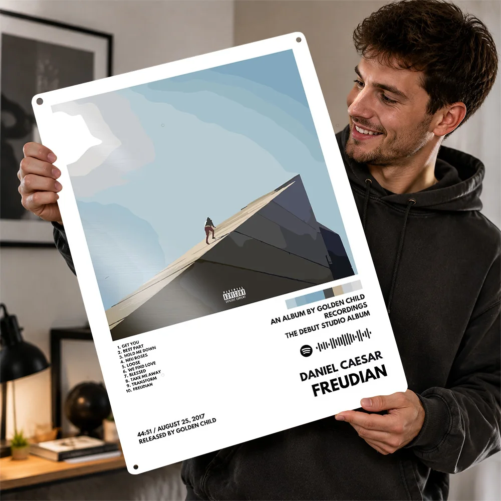 Daniel Caesar Freudian Album Cover Aluminum Poster Graphic Wall Art For Listening Room Customized Metal Sign Housewarming Gift