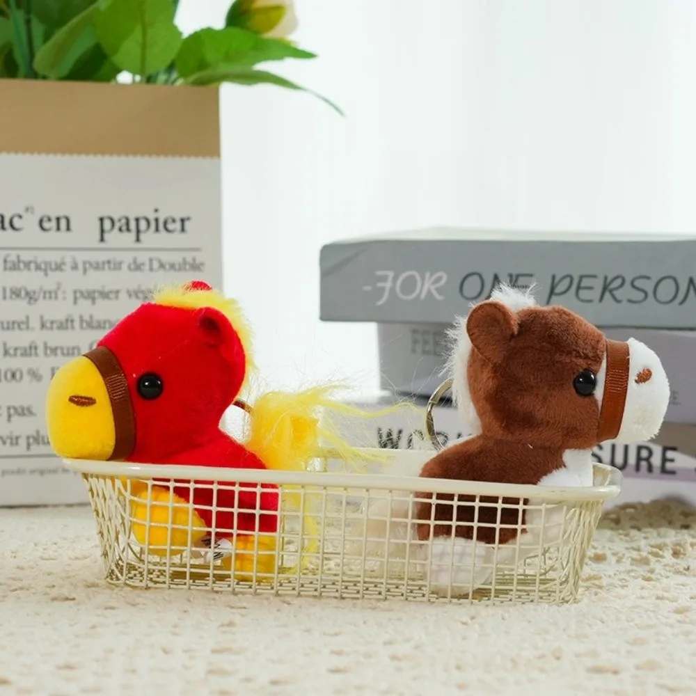 

New 8cm Pony Keychain Cartoon Design Soft Animal Horse Cute Style Foal Shape Horse Charms Zodiac Year of the Horse Gift