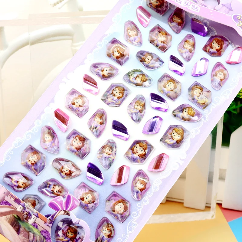 Stiker 3D Putri Disney Elsa Model Baru, Stiker Kartun Lucu Sophia Stone Frozen, Hadiah Kreativitas DIY, Stiker Berlian Putri Duyung
