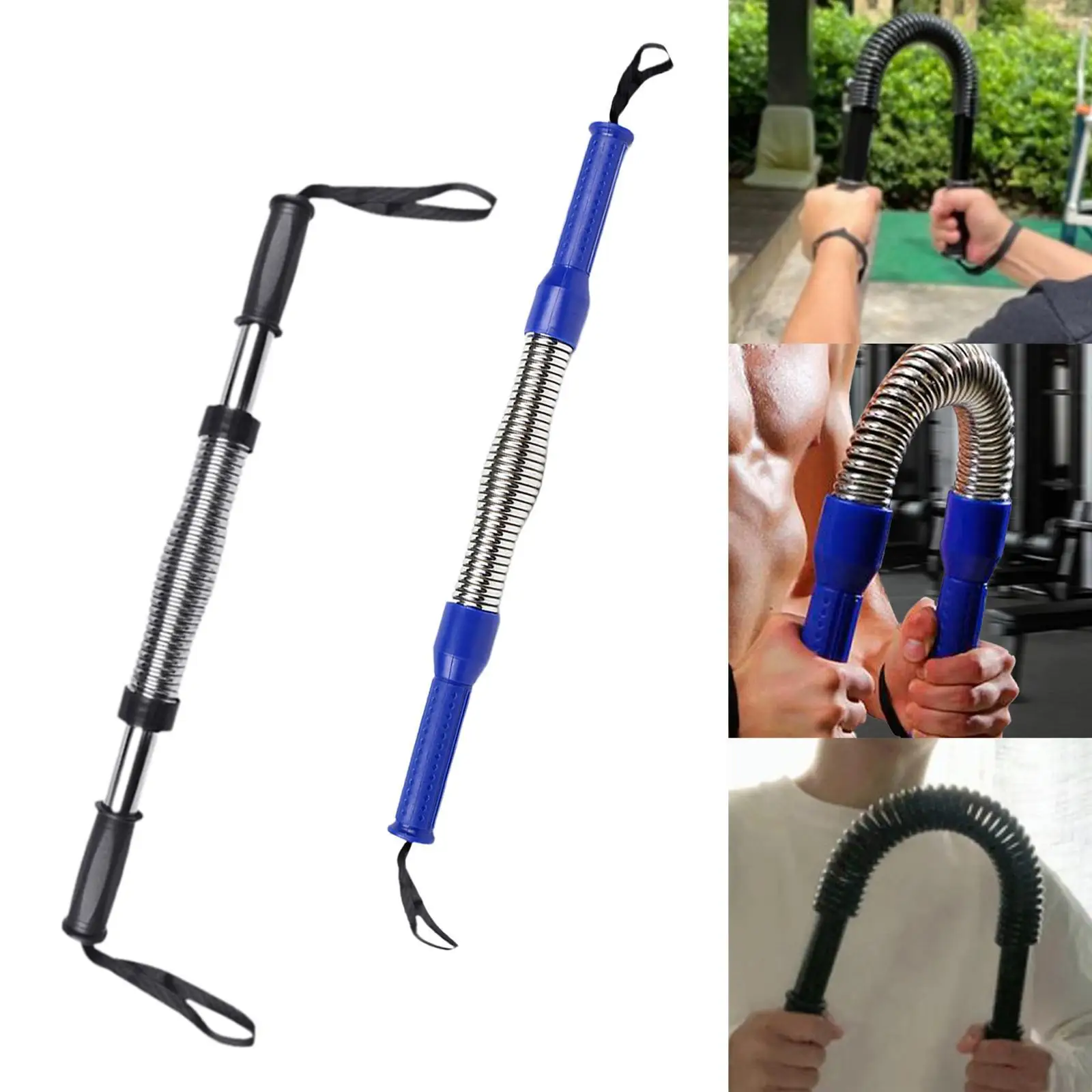 Spring Power Twister Bar expansor de pecho entrenador agarre de mano fortalecedor hombro antebrazo bíceps espalda músculo tirando resistente