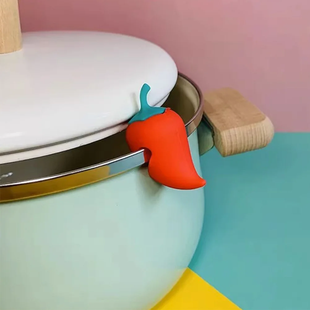 

4Pcs Silicone Pot Lid Lifters Spill Proof Heat Resistant Pan Cover Stand Steam Stopper for Soup Pot Boil Over Preventer