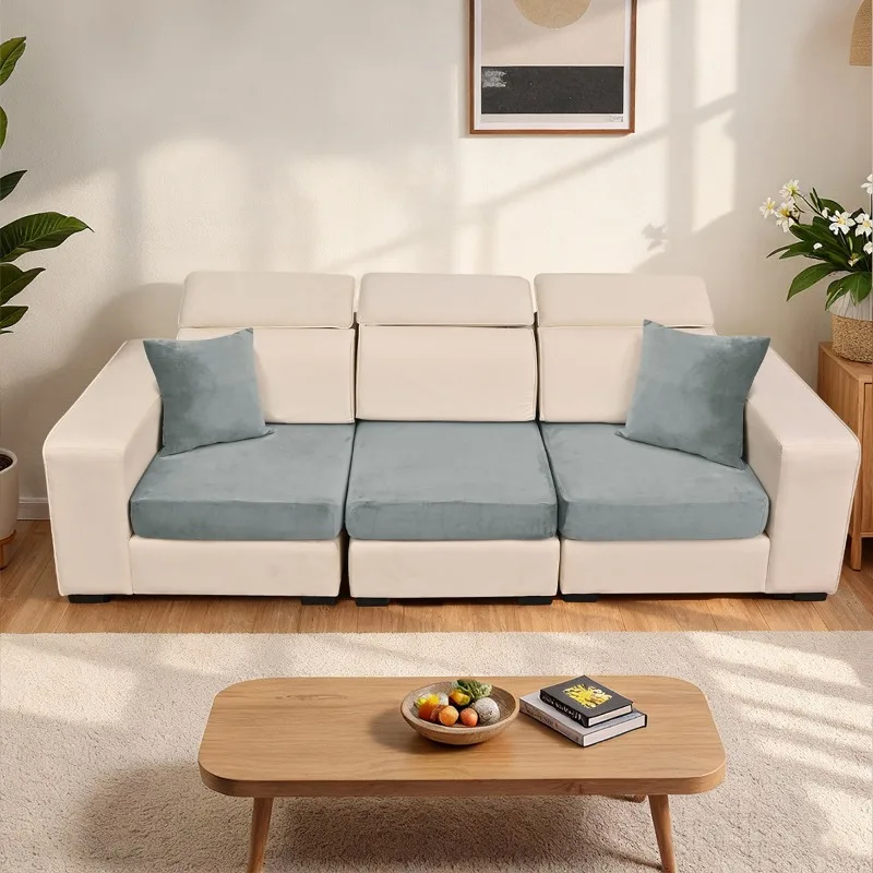 

1/2/3 шт. однотонный эластичный флисовый чехол для диванной подушки с серебряной лисой, европейский и американский комбинированный бархатный чехол для дивана