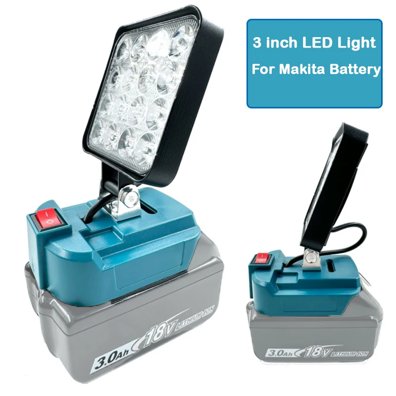 Portable LED Work Light For Makita 14.4V-18V Li-ion Battery  3 inch Cordless Outdoor Flashlight Camping Lamp Emergency Lighting