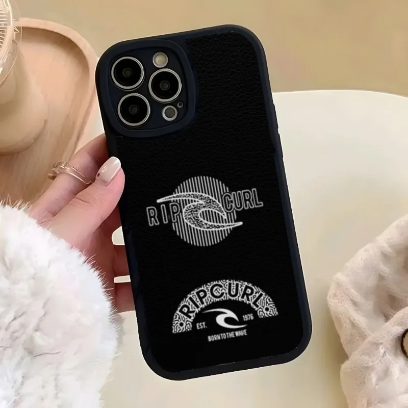 Blue Water Surf Beach Rips Curls Phone Case For Iphone 14 Pro Max 13 12 11 Mini X Xr Xs 8 7 Puls Lambskin Silicone Cover