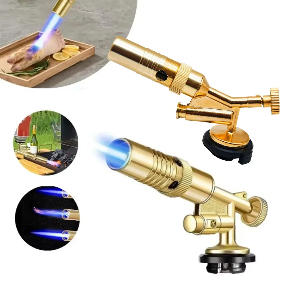Outdoor Welding Gas Torch Flame Butane Burner Camping BBQ Lighter Flamethrower Kitchen Supplies Welding Equipment