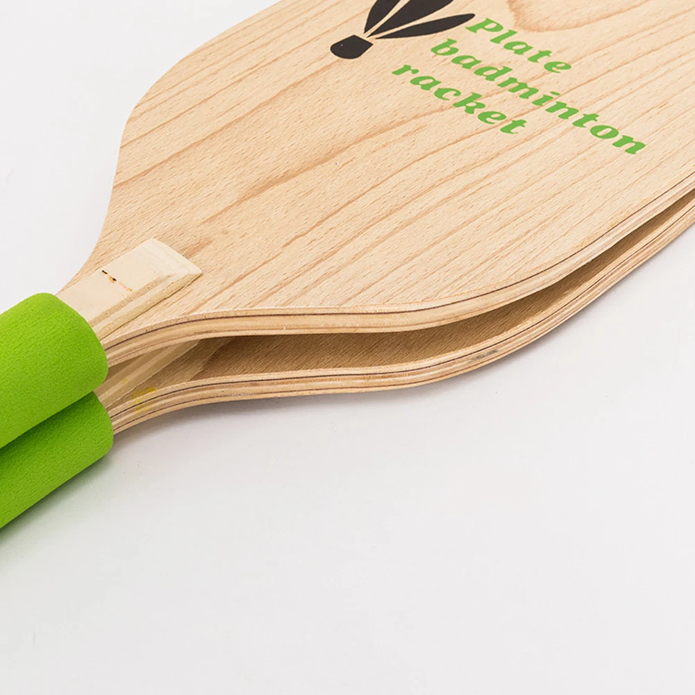 

2 PCS/Set Wooden Racket Beach Ball Paddle Badminton Racquet Racquets for Bamboo