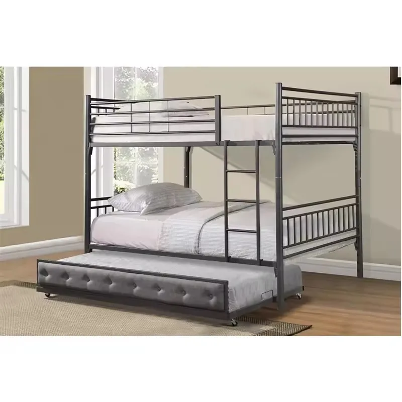 Iron bed Double-layer staff bunk bed Student dormitory High and low bed bunk Household single one-piece bunk iron frame