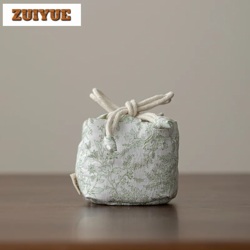 Handmade Brocade Fabric Tea Cozies Japanese Insulated Teapot Tea Cozy for Teapot Hand Bag Travel Tea Set Bag Cha Supplies Craft
