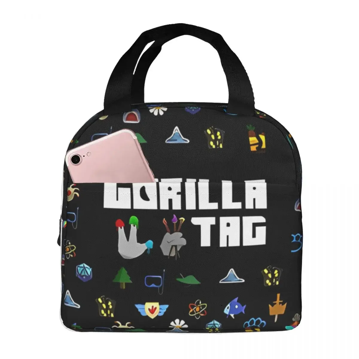 

Gorilla Tag VR Gamer Gaming Insulated Lunch Bag Portable Hot Games Lunch Container Cooler Bag Tote Lunch Box College Men Women