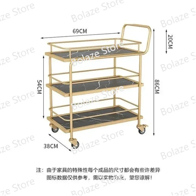 Serving Rack Dining Cart Trolley Commercial Restaurant Mobile Nordic Hotel Wine Truck Birthday Trolley Gold Iron Art Furniture