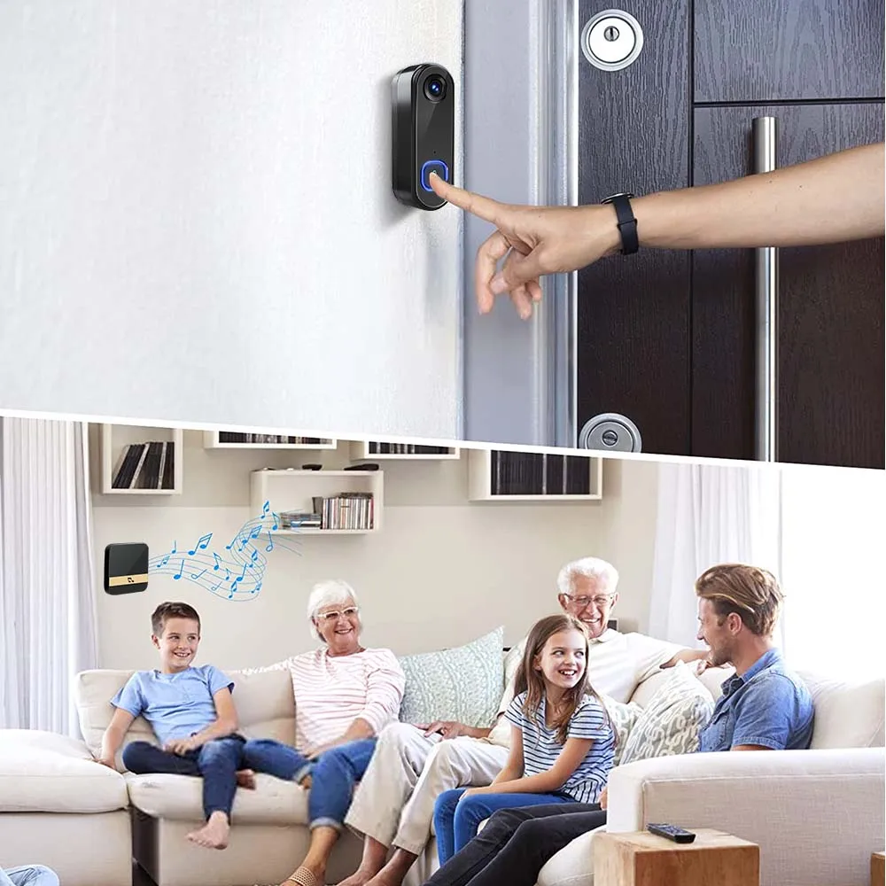 TUYA Video Doorbell WiFi Wireless 1080P Door Bell Camera IR Night Vision AC DC Power Security Smart Home Door Bell Alexa Google