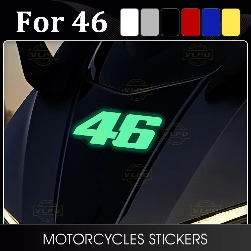 

2PCS Motorcycle Glow Stickers Waterproof Decals For MOTO GP 46 Number MOTOGP 46