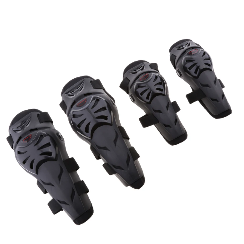 4Pcs Motorcycle Knee Elbow Motocross Knee Shin Guard Pads Protective Gear for Adults