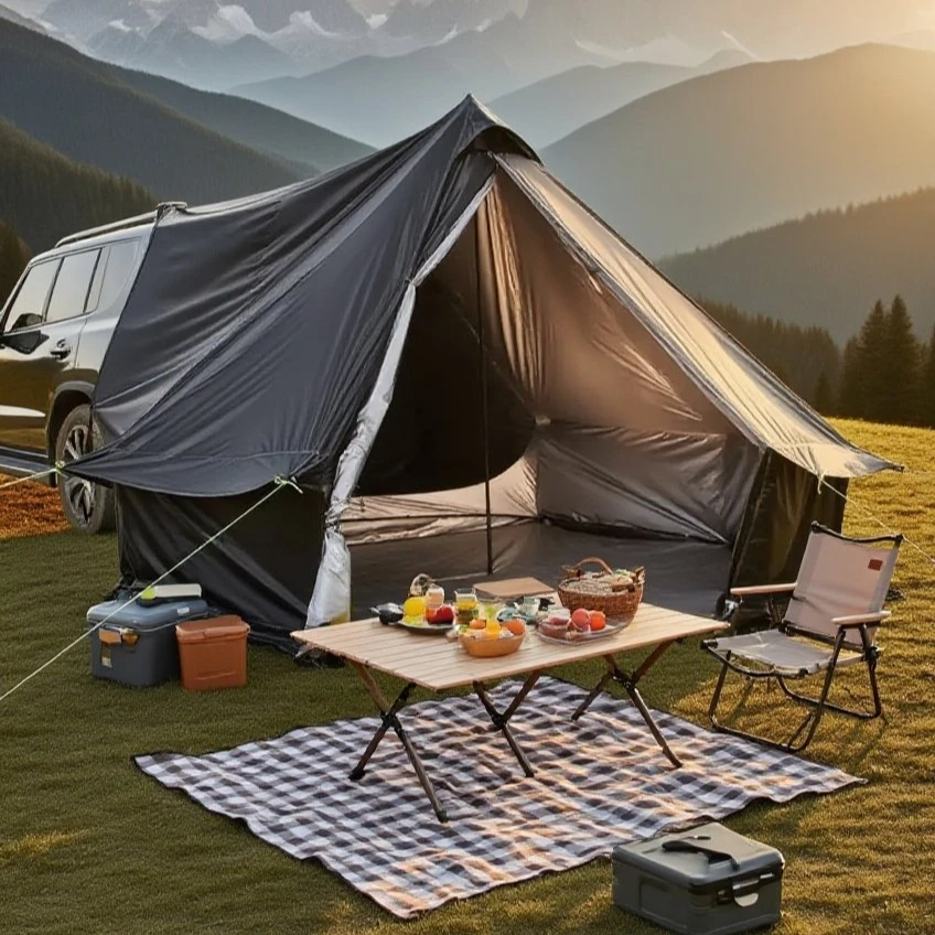 

8 Person Car Rear Stove Tent Tailgate Mongolian Yurt Tepee Tipi Hot Tent for Vehicle Rear Roof Camping