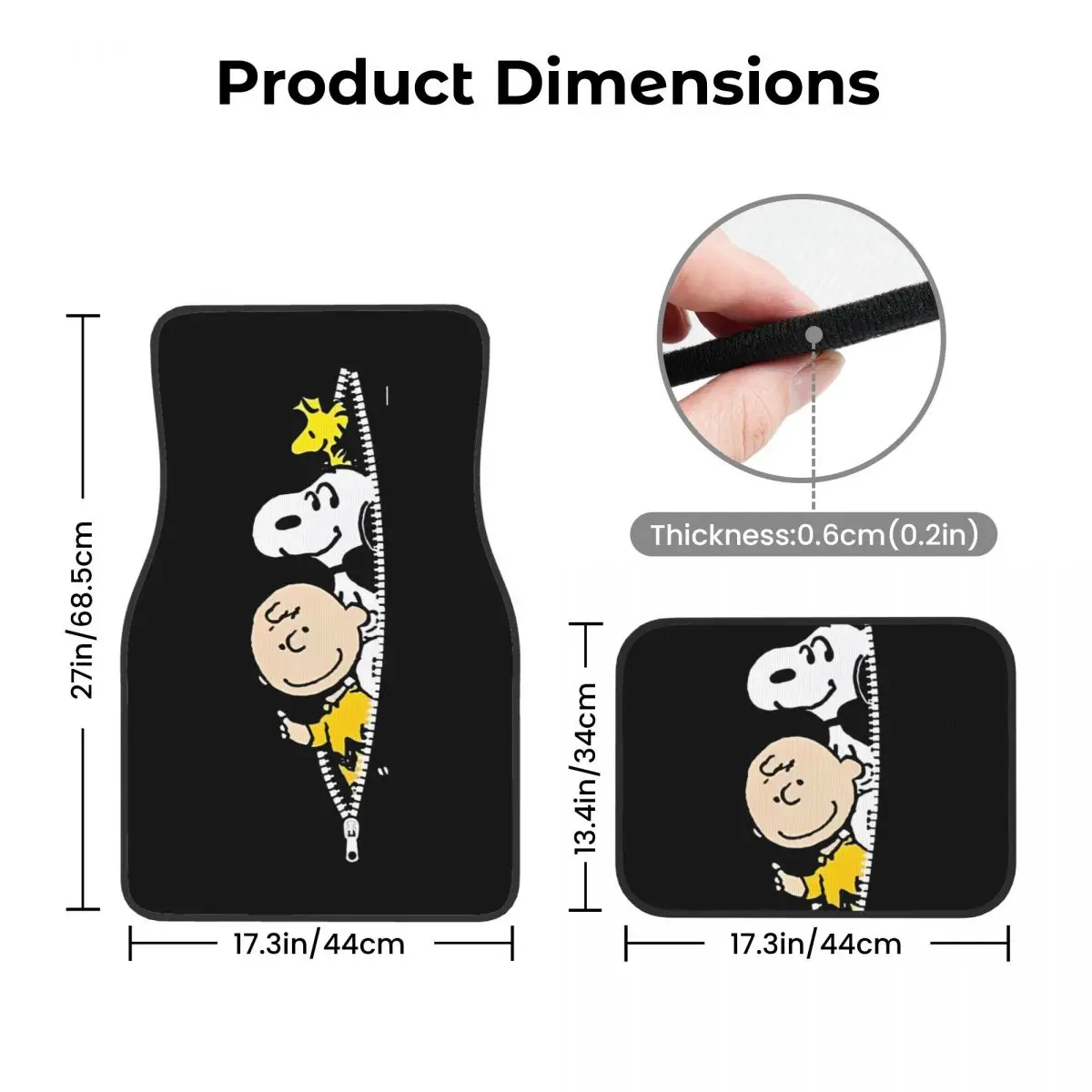 Snoopys Cartoon Dog Floor Mats for Cars All-Weather Anti-Slip Floor Mats Liner Full Set Car Accessories view 6
