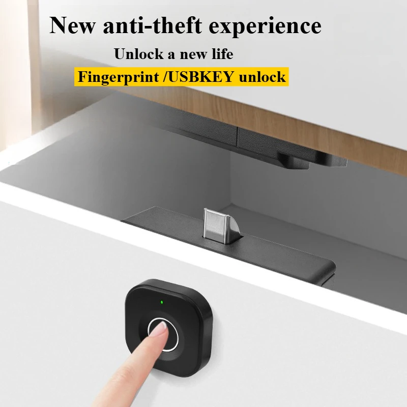 Biometric Fingerprint Lock White Keyless Cabinet Lock Smart Drawer Locks Anti-theft Door Lock Long Standby Time Door Hardwar