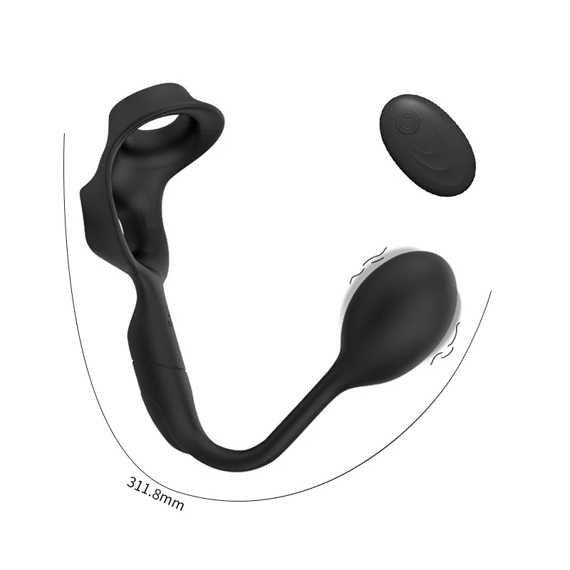 BLACKWOLF Soft Vibrating Penis Ring Male Delay Ejaculation Cockring for Couples Dildo Cock Lock Ring Vibrator Sex Toy for Men