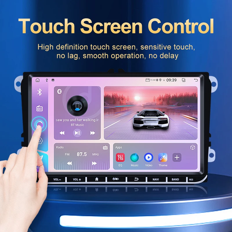 For VW Volkswagen Skoda Octavia Golf 5 6 Touran Passat B6 Polo Jetta 9 Inch Android13 Car Radio GPS 2Din Multimedia Player Wifi