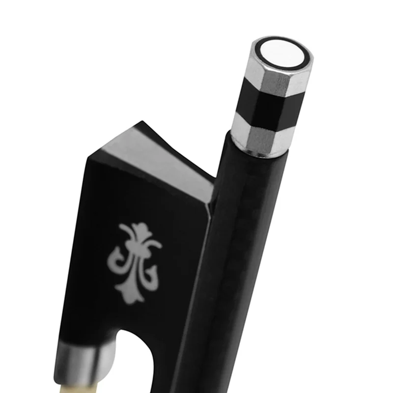 A29Z-Violin Bow 4/4 Composite Flower Carbon Fiber Pure Horsetail Carved Plus Line Silver Sheepskin Hand Rest Bow