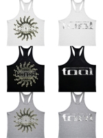 Gym American Retro Y2k Sports Vest Sexy Cross Shaped Sweatshirt Muscle Training Suit Fitness and Bodybuilding Top Men's T-shirt