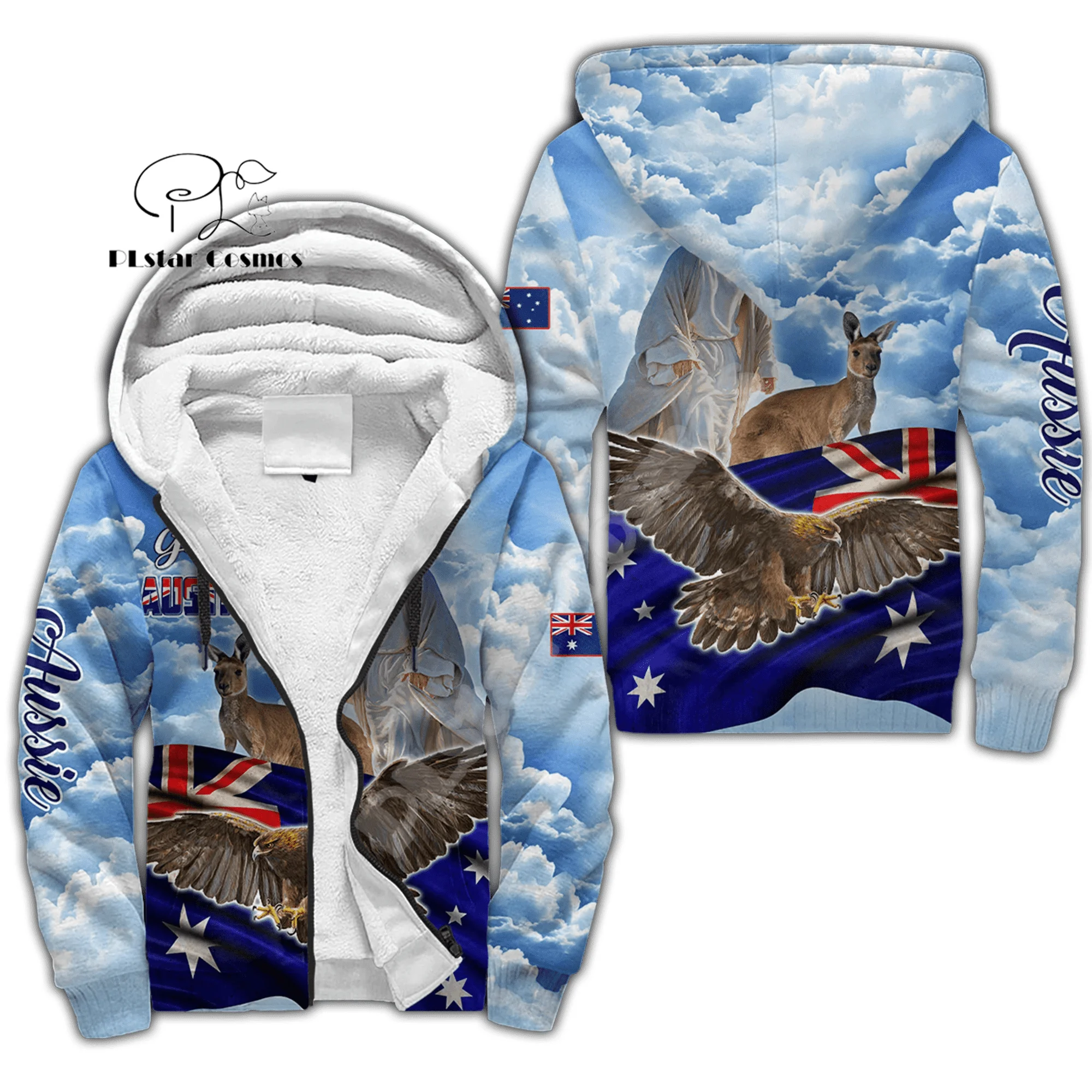 Benutzer definierte Name Land Flagge Australien Aborigine Kultur Tribal 3dprint Männer/Frauen Streetwear Wintermantel Fleece Jacke Reiß verschluss Hoodies w