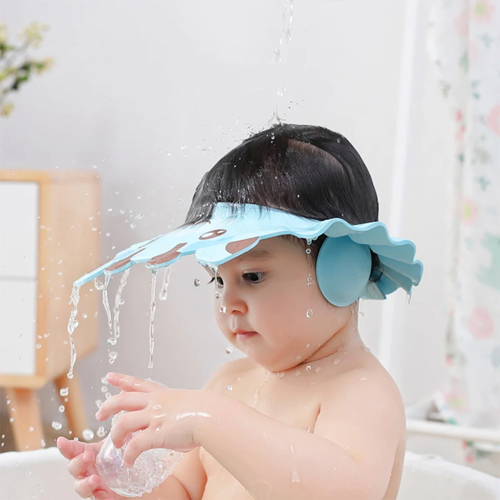 

2Pcs Eva Waterproof Kids Shower Caps Adjustable Ear Protecting Bathing Hats Children Shampoo Washing Shield Kid Shampoo Cap